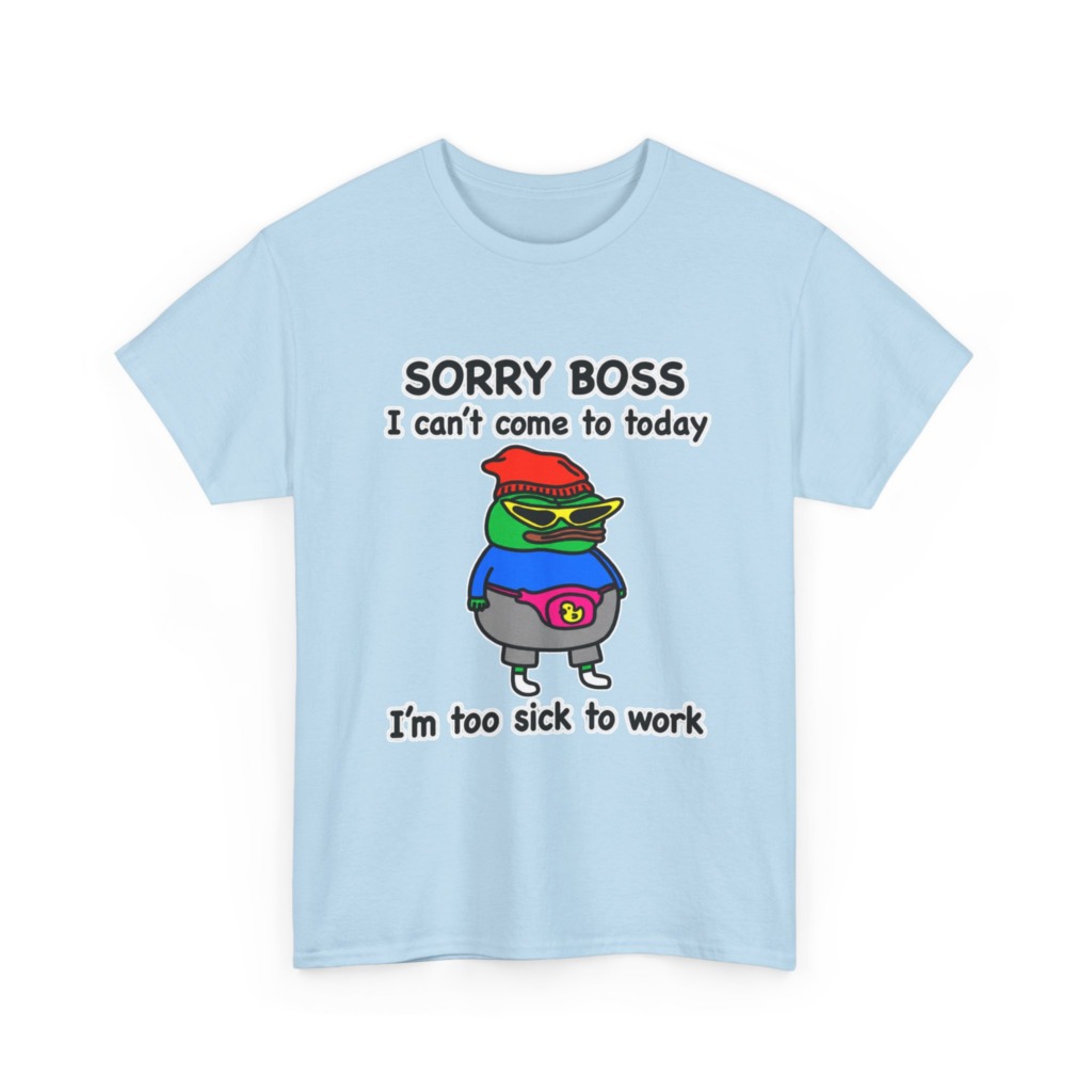 Pepe the Frog Sorry Boss Sick Day Graphic T-Shirt