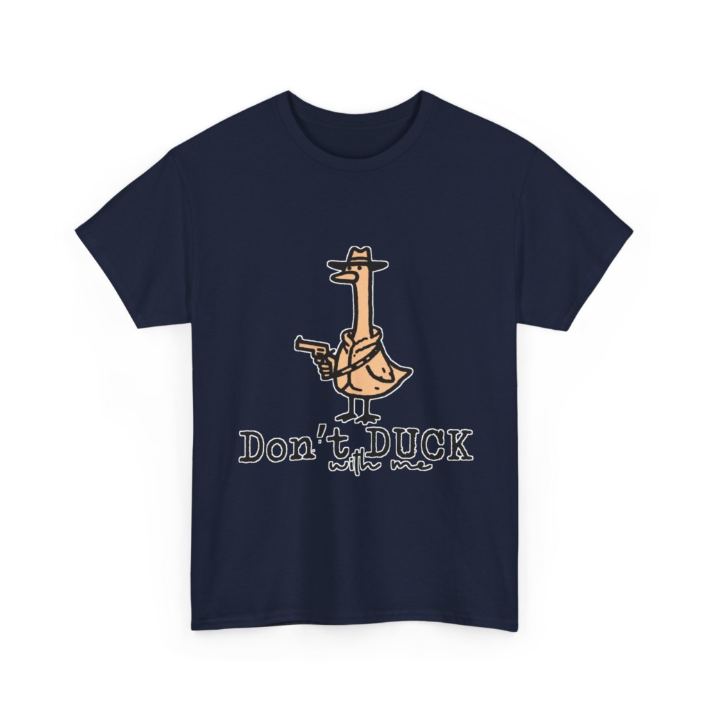 White T-Shirt with Gangster Duck 'Don't Duck With Me' Print