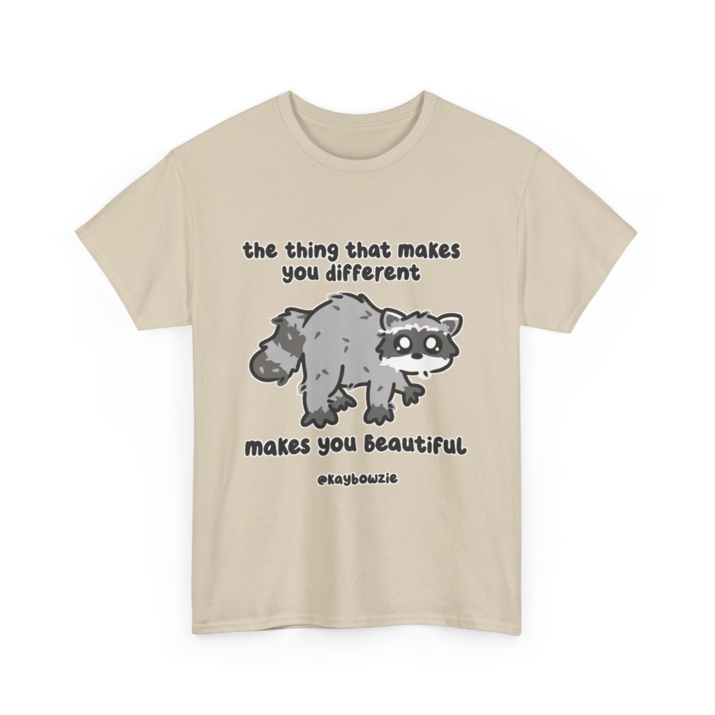 Raccoon 'Different Makes You Beautiful' Graphic Tee