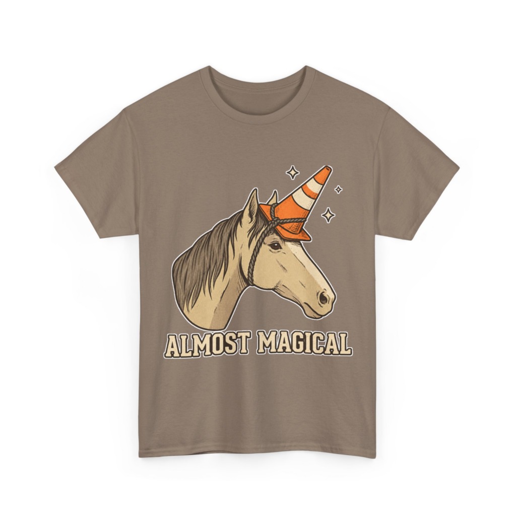 T-Shirt: Almost Magical Traffic Cone Unicorn