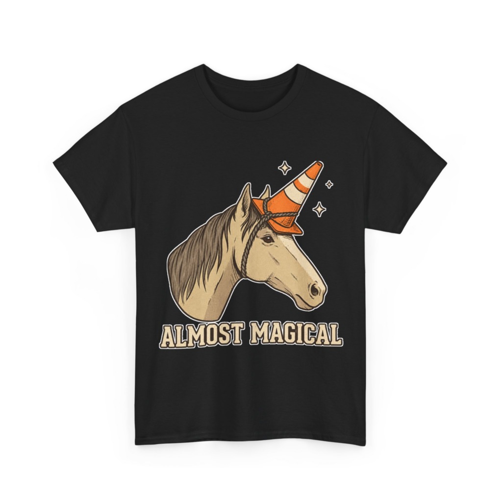 T-Shirt: Almost Magical Traffic Cone Unicorn