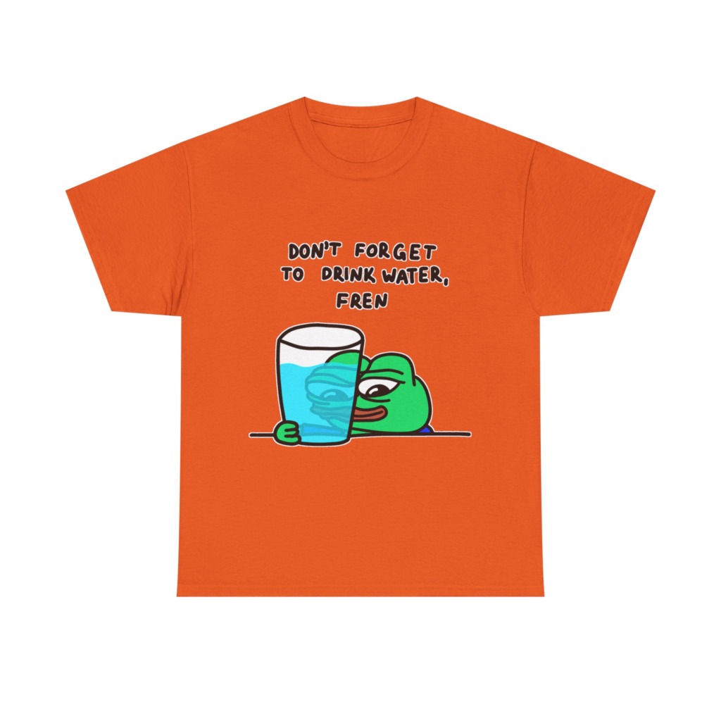 Graphic Tee: Pepe 'Don't Forget Water, Fren' Print