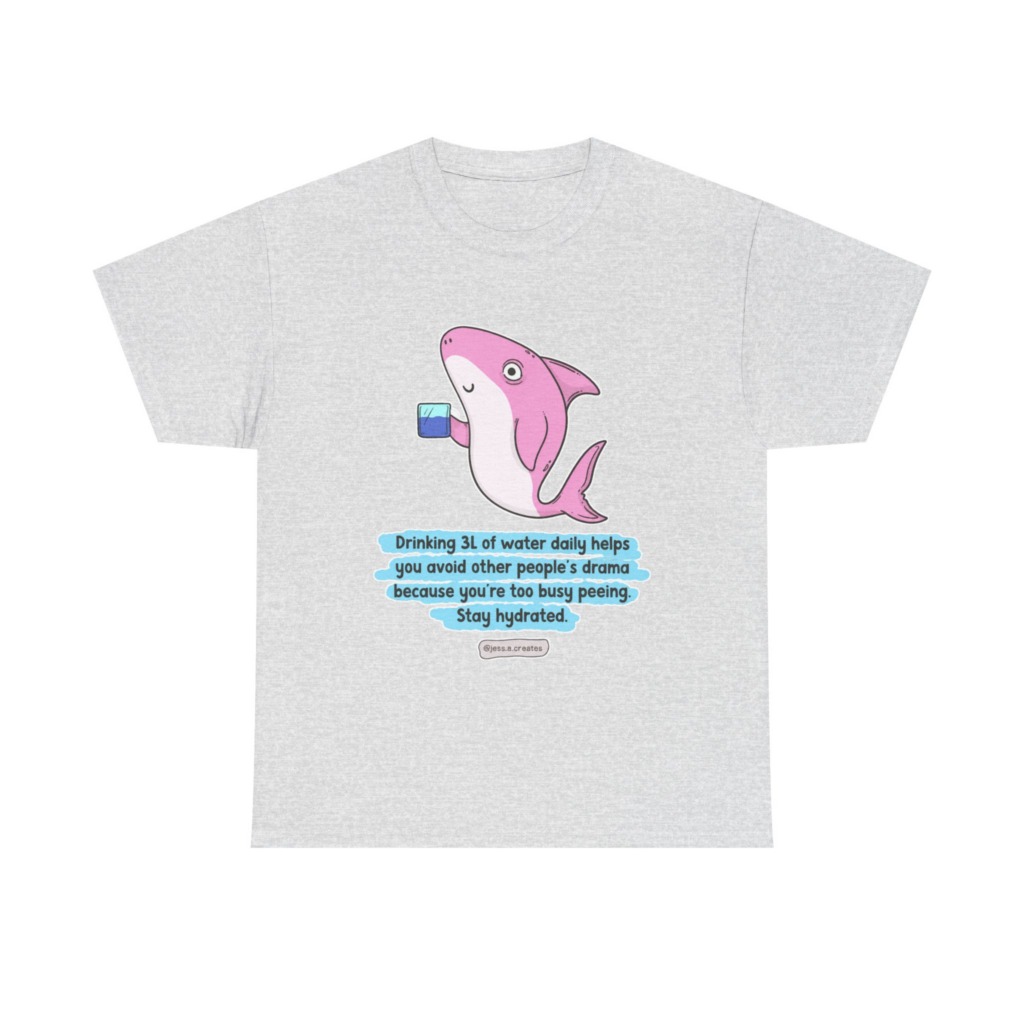 Pink Hydrated Shark Graphic Tee