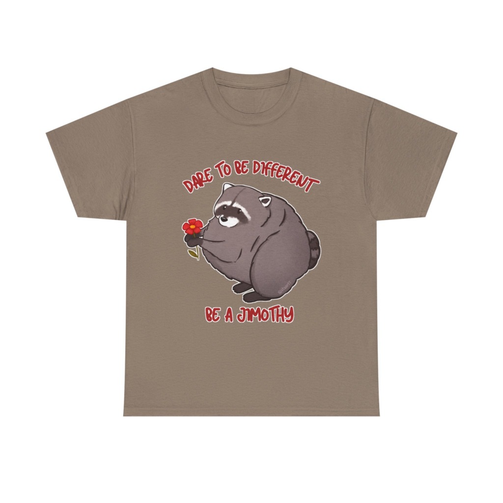 Raccoon T-Shirt: Jimothy with Flower Graphic Print