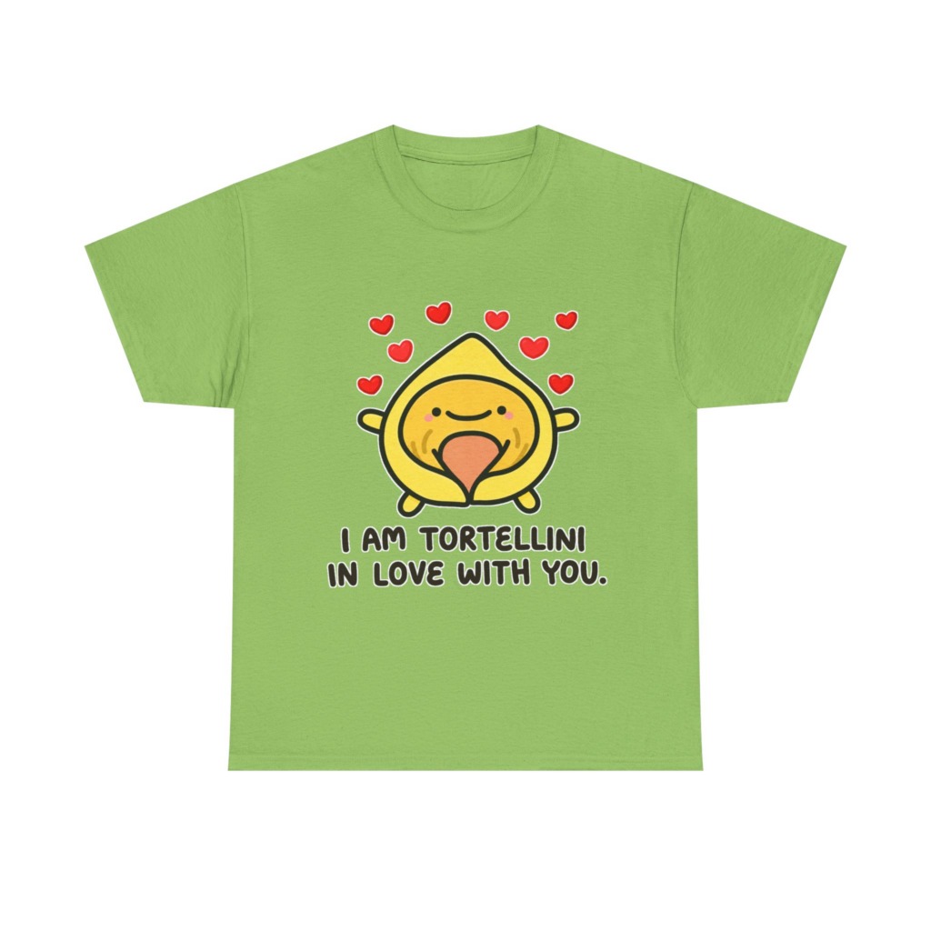 T-Shirt with Tortellini in Love Graphic
