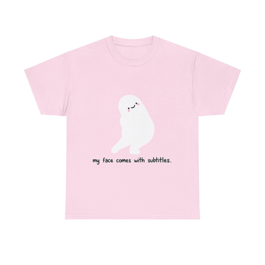 White 'My Face Comes With Subtitles' T-Shirt