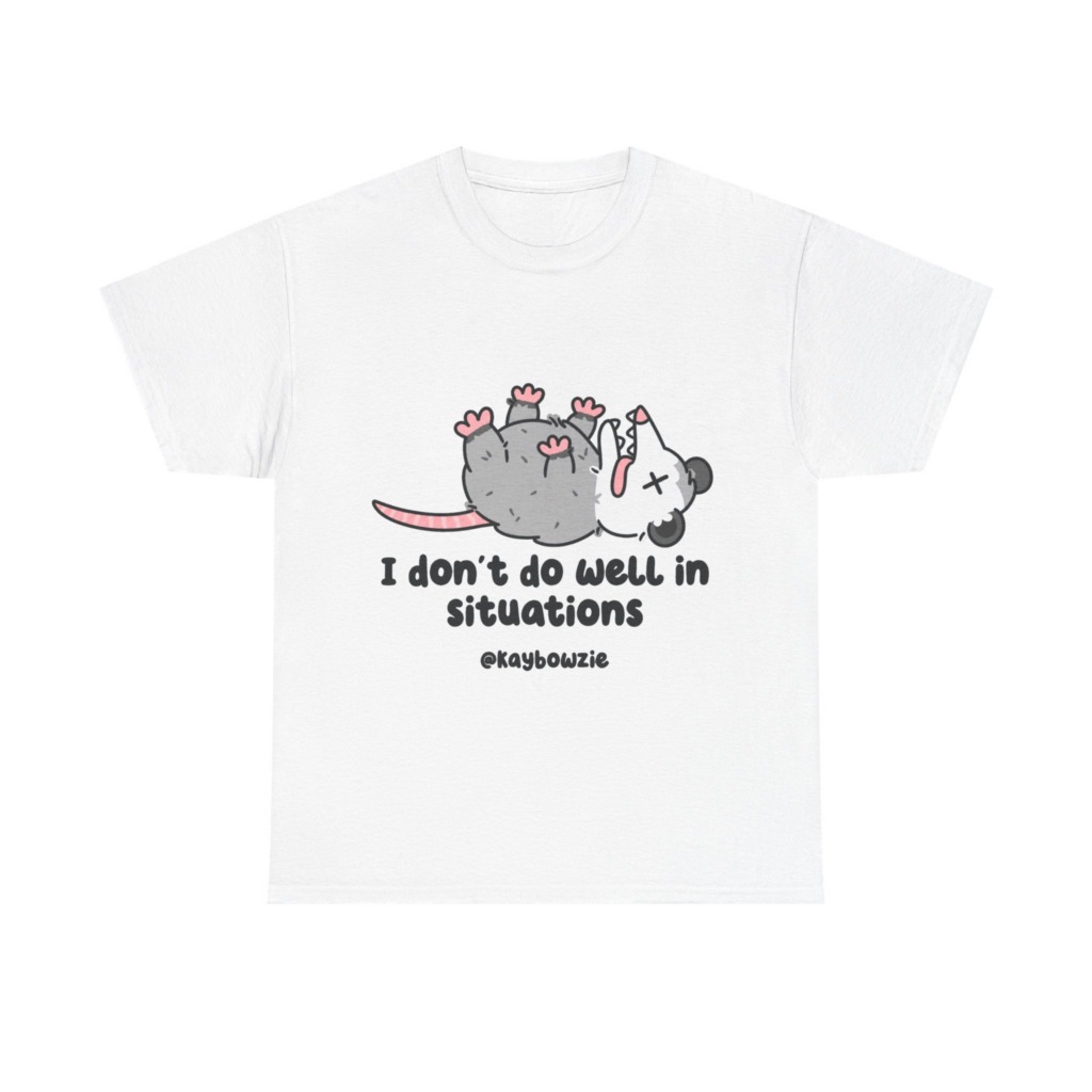 Opossum Playing Dead 'I Don't Do Well' Graphic T-Shirt