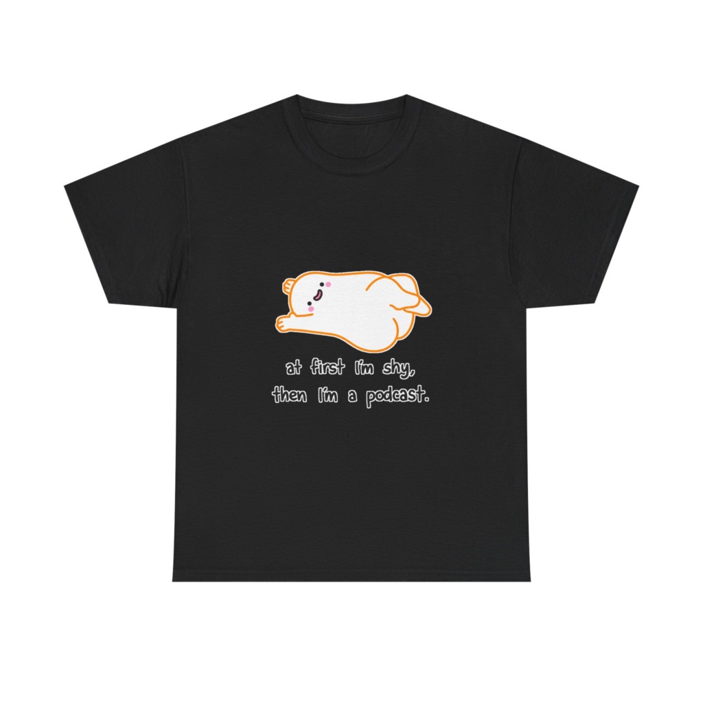 T-Shirt with Shy Podcast Creature Graphic