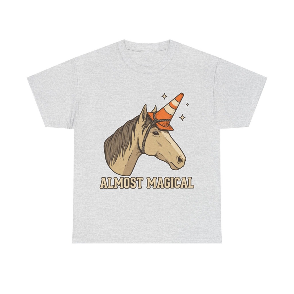 T-Shirt: Almost Magical Traffic Cone Unicorn