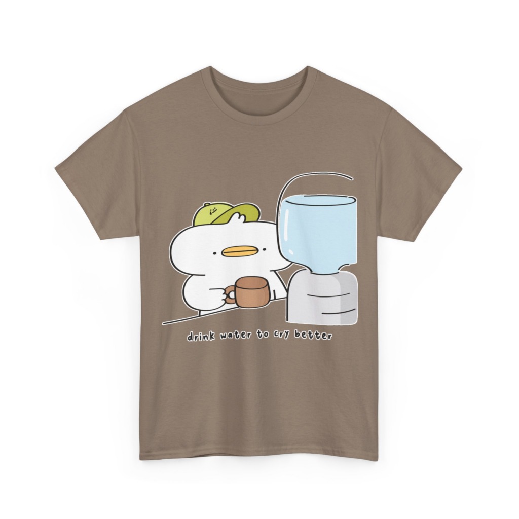 T-Shirt with 'Drink Water to Cry Better' Duck Print