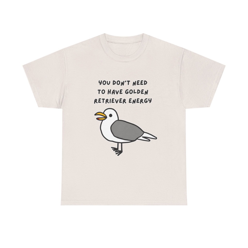 Seagull 'Golden Retriever Energy' Graphic T-Shirt