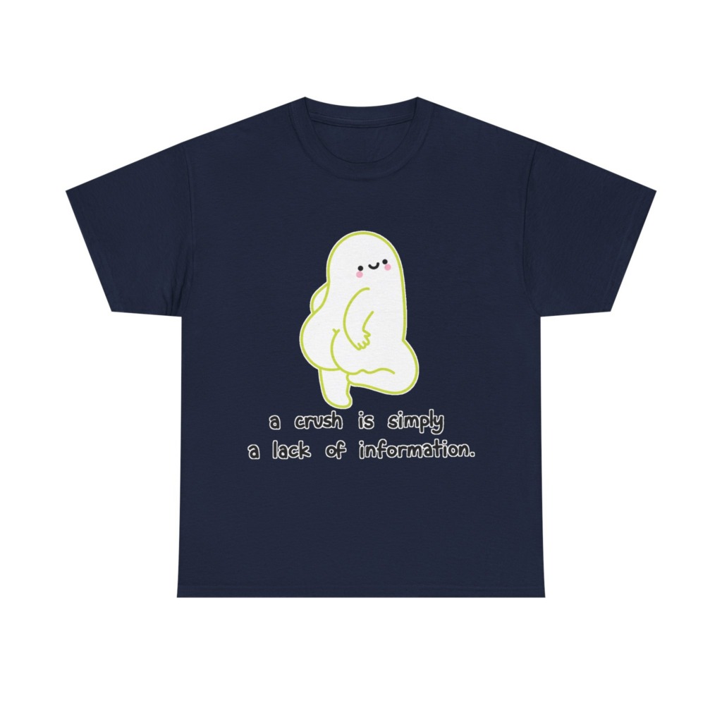 T-Shirt: Playful Green Blob 'A Crush' Quote