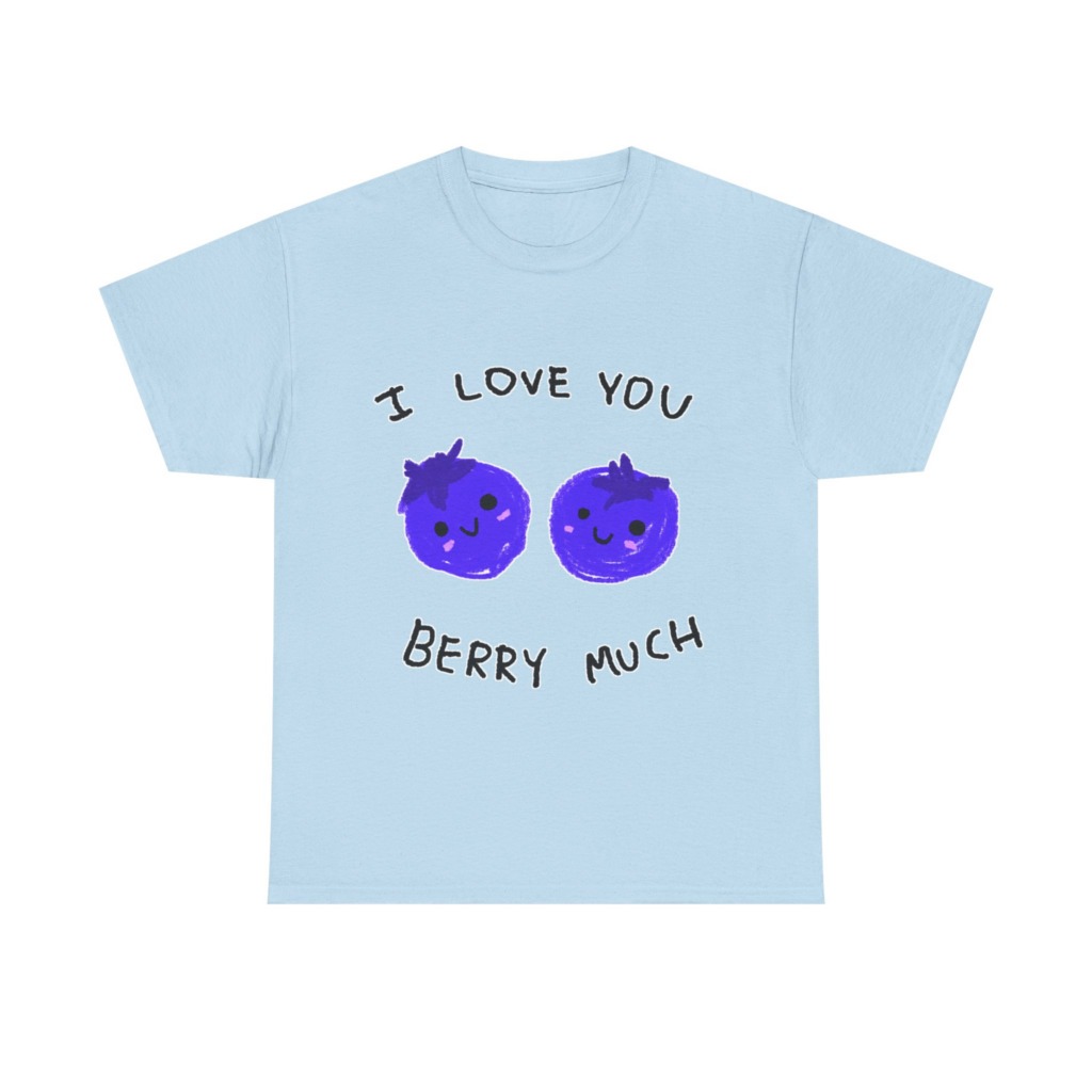 T-Shirt: Kawaii Blueberries 'I Love You Berry Much'