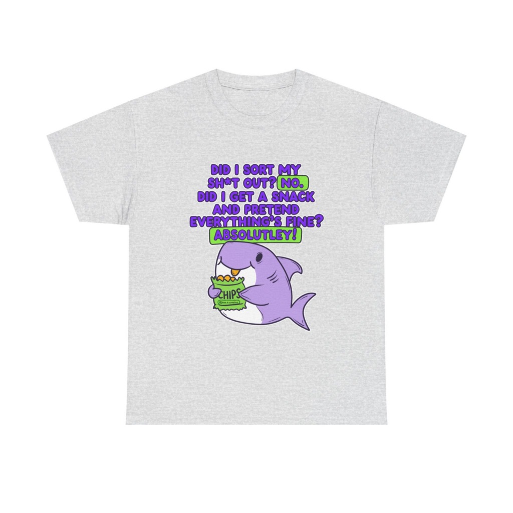 T-Shirt: Shark Eating Chips Funny Quote