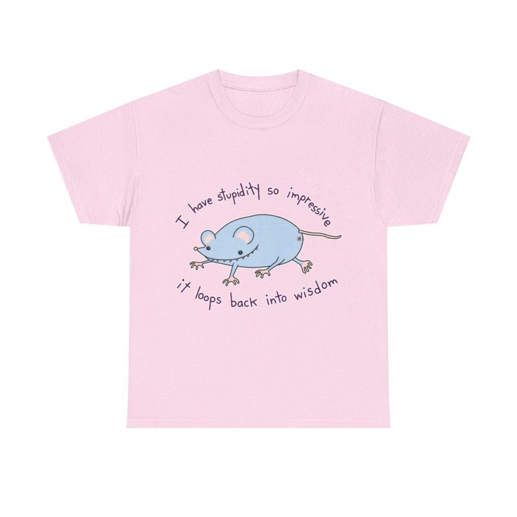 Cartoon Mouse 'Stupidity' Graphic T-Shirt