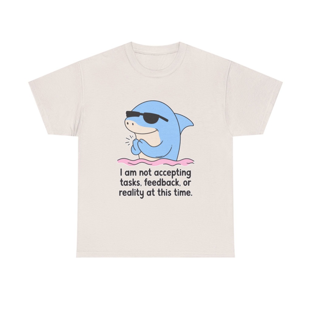 T-Shirt: Cool Dolphin Not Accepting Reality Print
