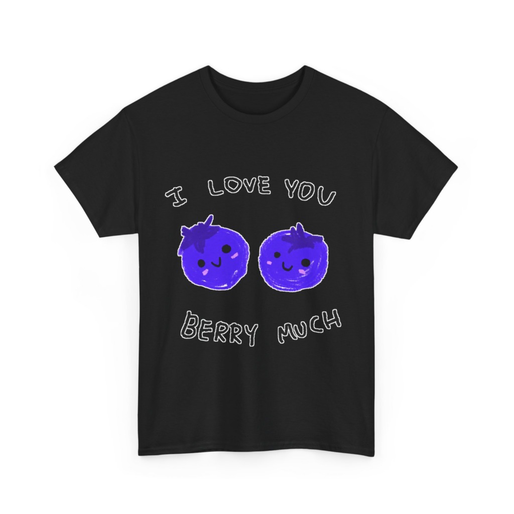 T-Shirt: Kawaii Blueberries 'I Love You Berry Much'