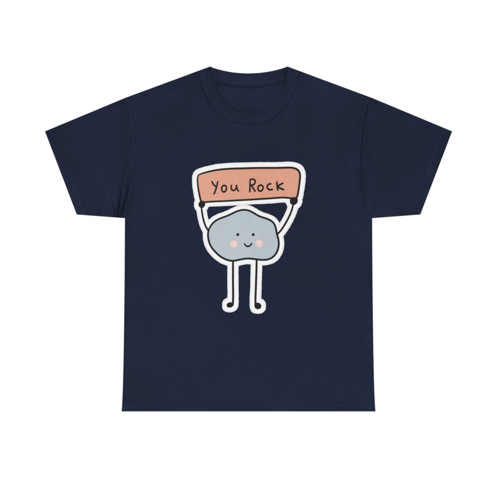 T-Shirt with Cute "You Rock" Cartoon Rock Design