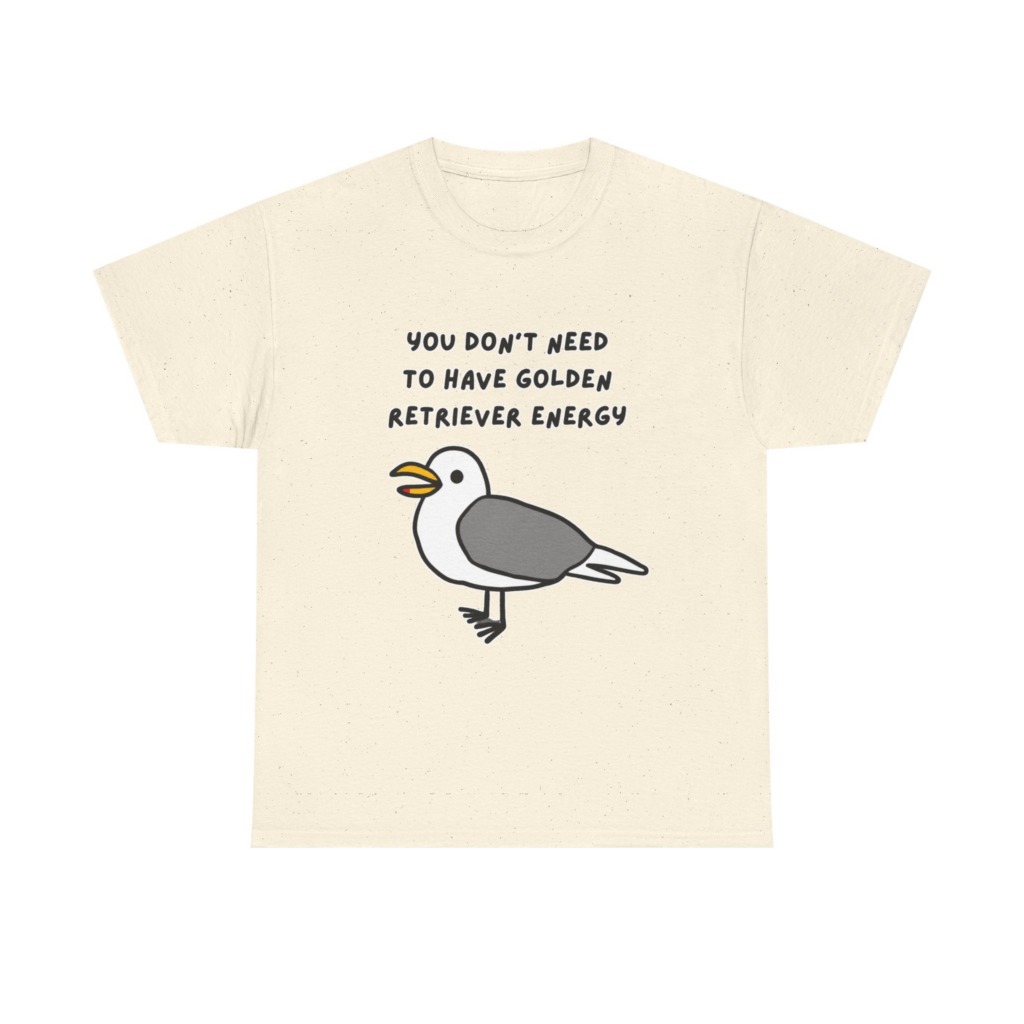 Seagull 'Golden Retriever Energy' Graphic T-Shirt