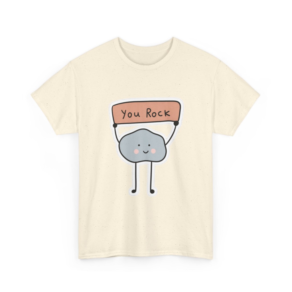 T-Shirt with Cute "You Rock" Cartoon Rock Design