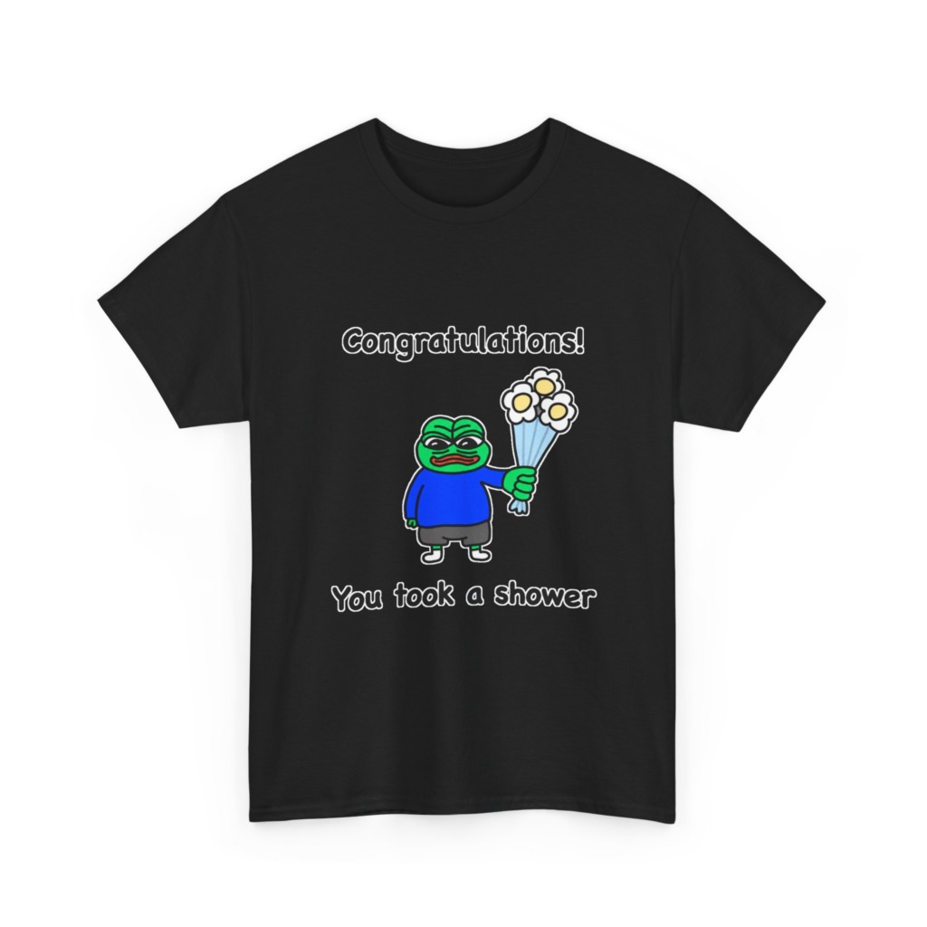 Pepe the Frog Shower Celebration Graphic T-Shirt