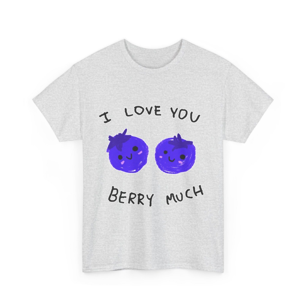 T-Shirt: Kawaii Blueberries 'I Love You Berry Much'