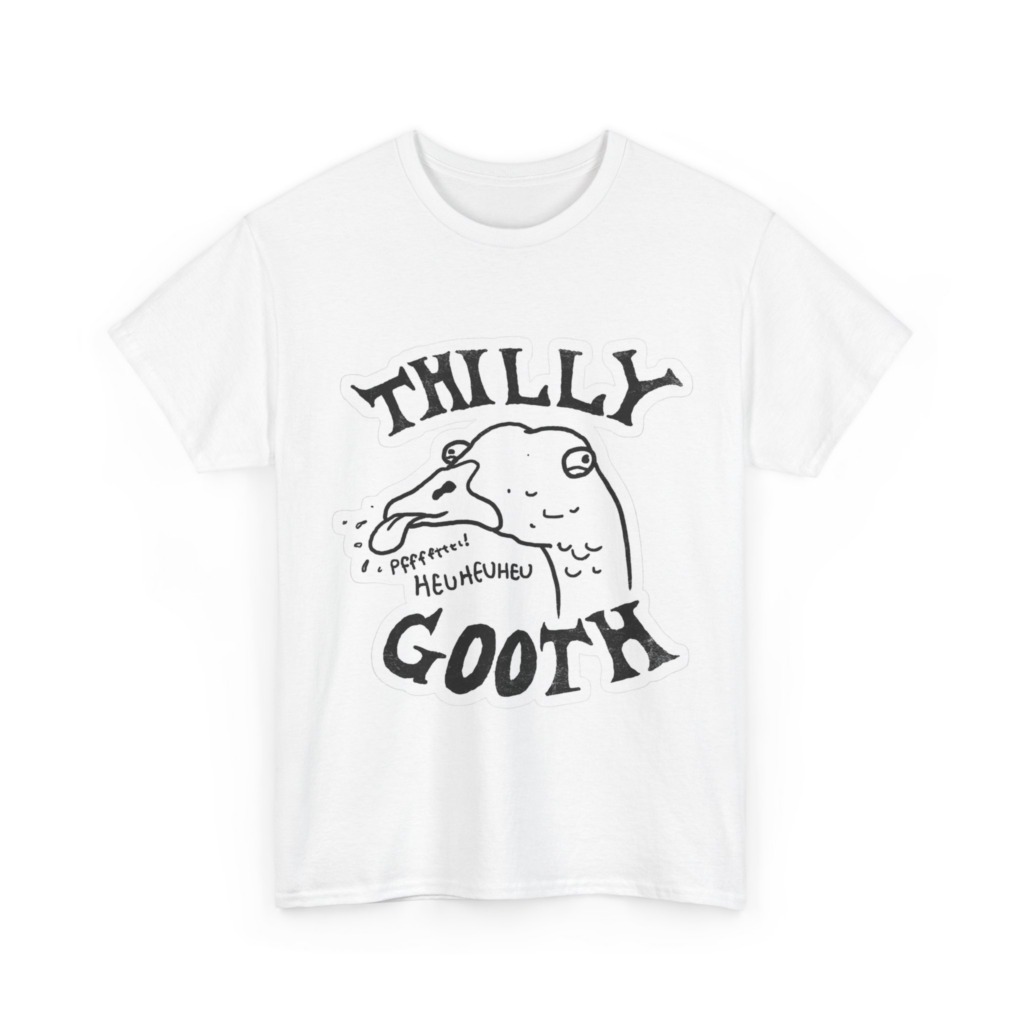 T-Shirt with Thilly Gooth Cartoon Goose Print