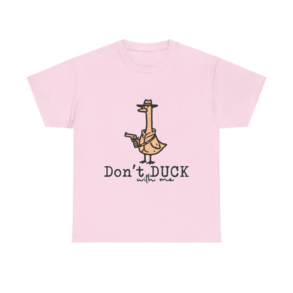 White T-Shirt with Gangster Duck 'Don't Duck With Me' Print