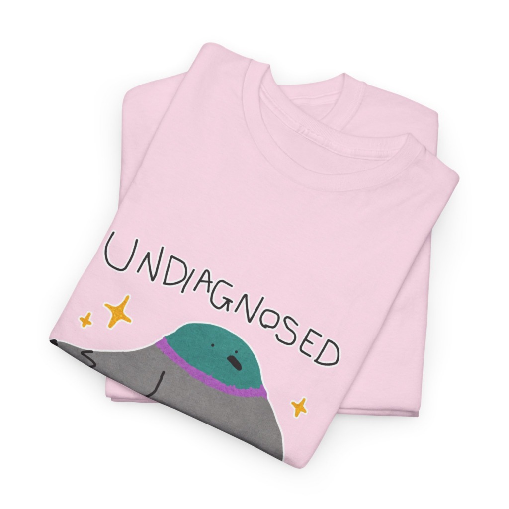 T-Shirt with Pigeon 'Undiagnosed' Graphic