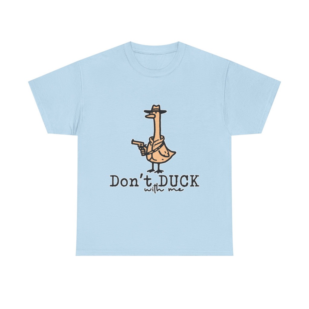 White T-Shirt with Gangster Duck 'Don't Duck With Me' Print