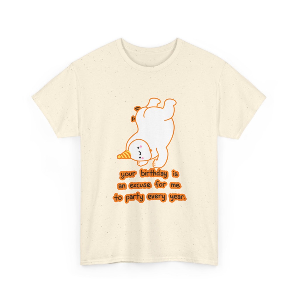T-Shirt: Playful Handstand Bear Birthday Quote