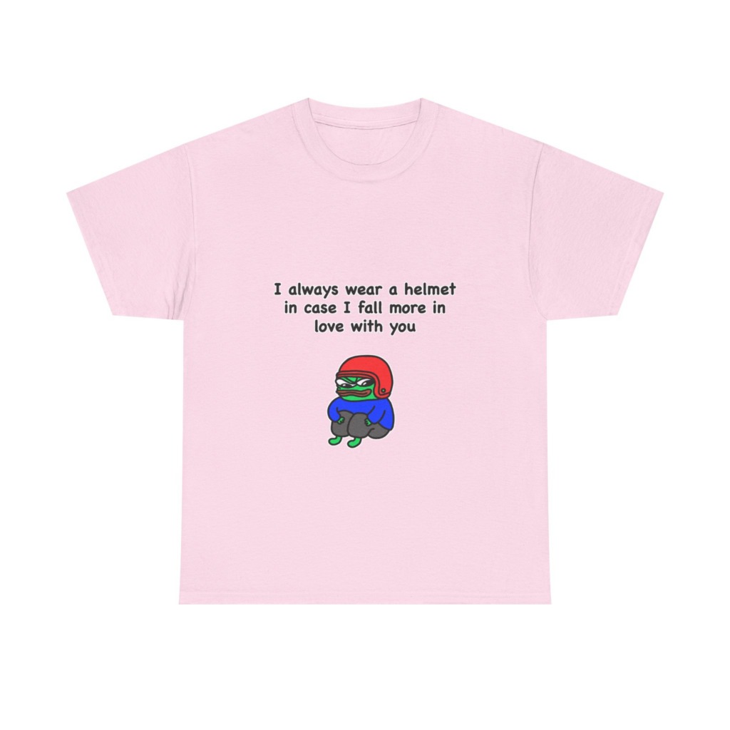 T-Shirt: Helmet-Wearing Pepe Frog Love Quote