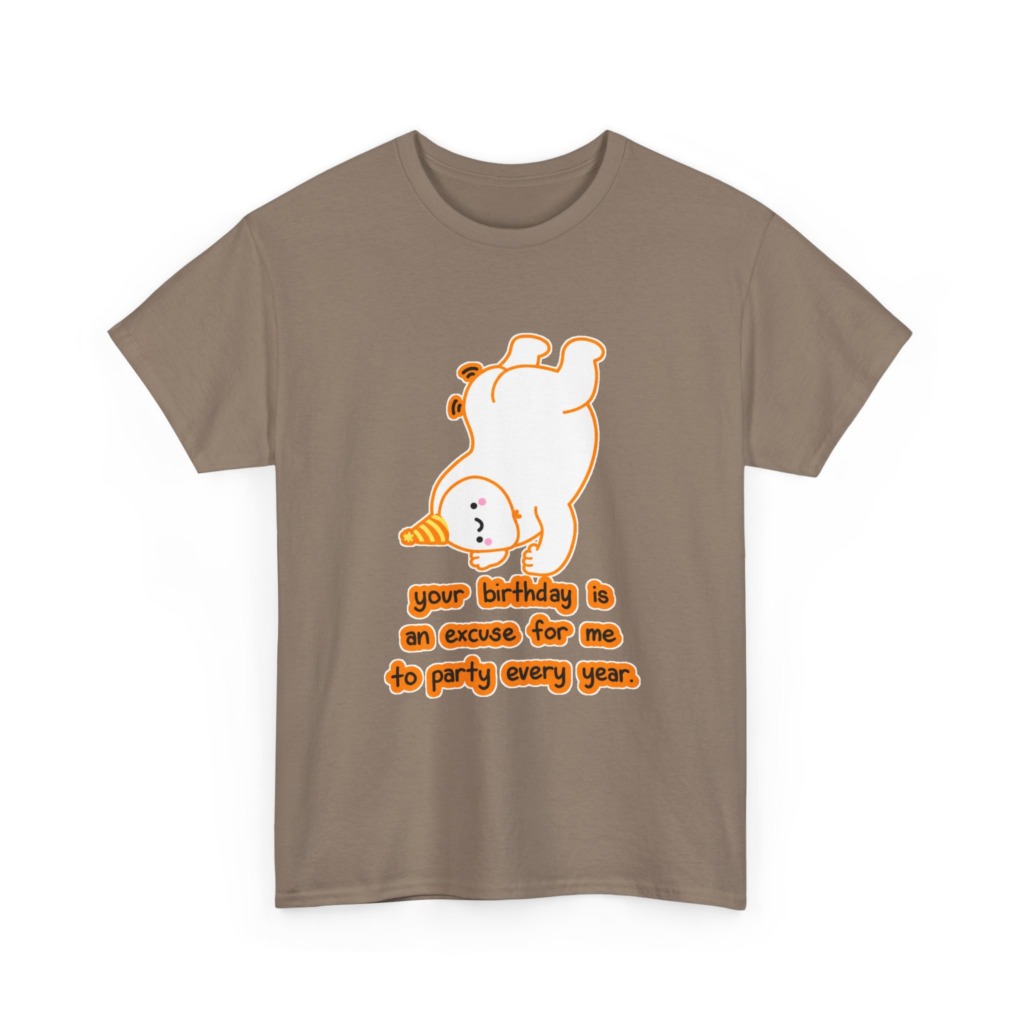 T-Shirt: Playful Handstand Bear Birthday Quote