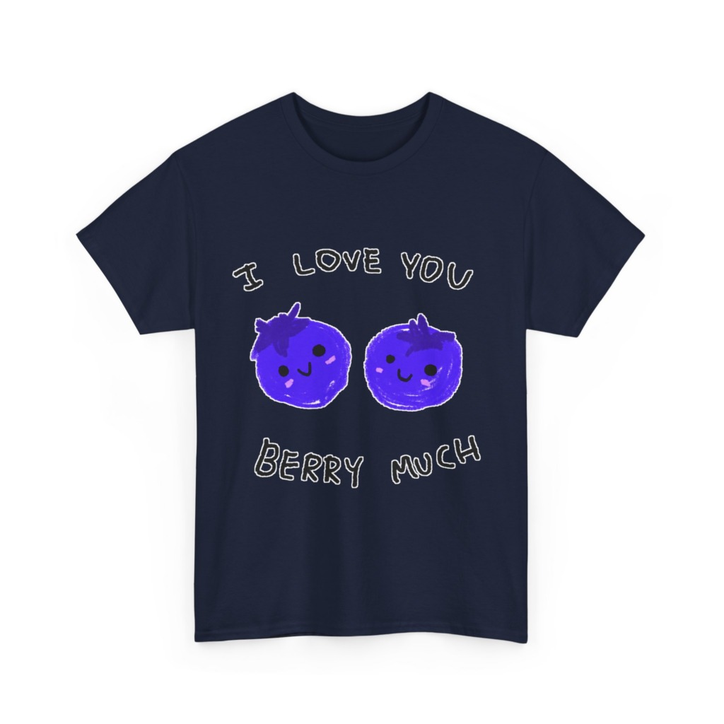 T-Shirt: Kawaii Blueberries 'I Love You Berry Much'