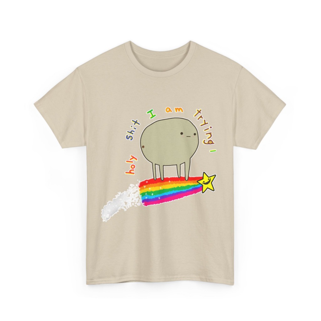 'I Am Trying' Blob Rainbow Graphic Tee
