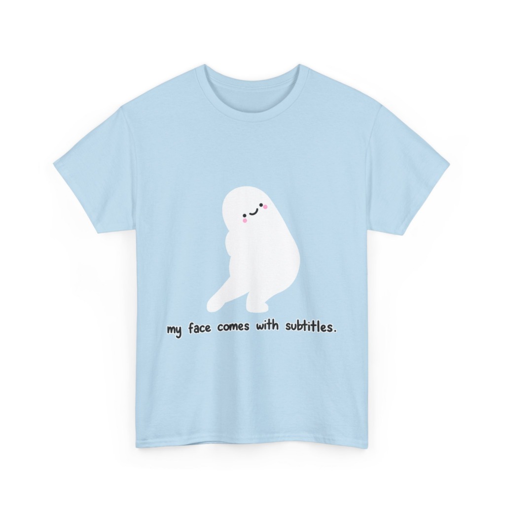 White 'My Face Comes With Subtitles' T-Shirt