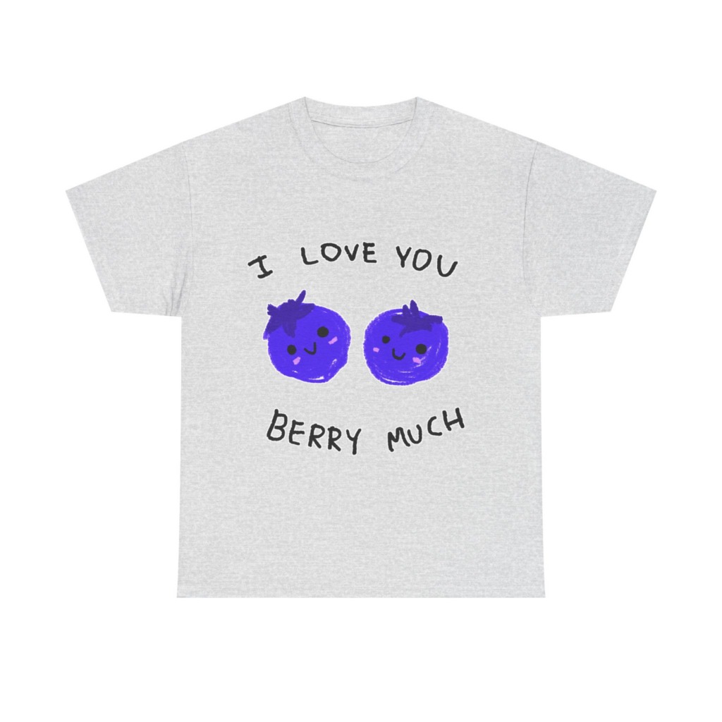 T-Shirt: Kawaii Blueberries 'I Love You Berry Much'