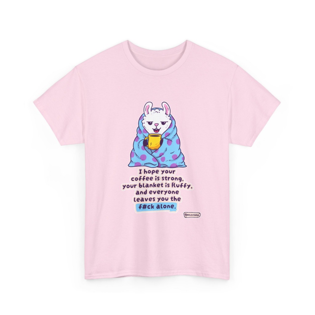 Sarcastic Llama Coffee & Blanket Graphic T-Shirt