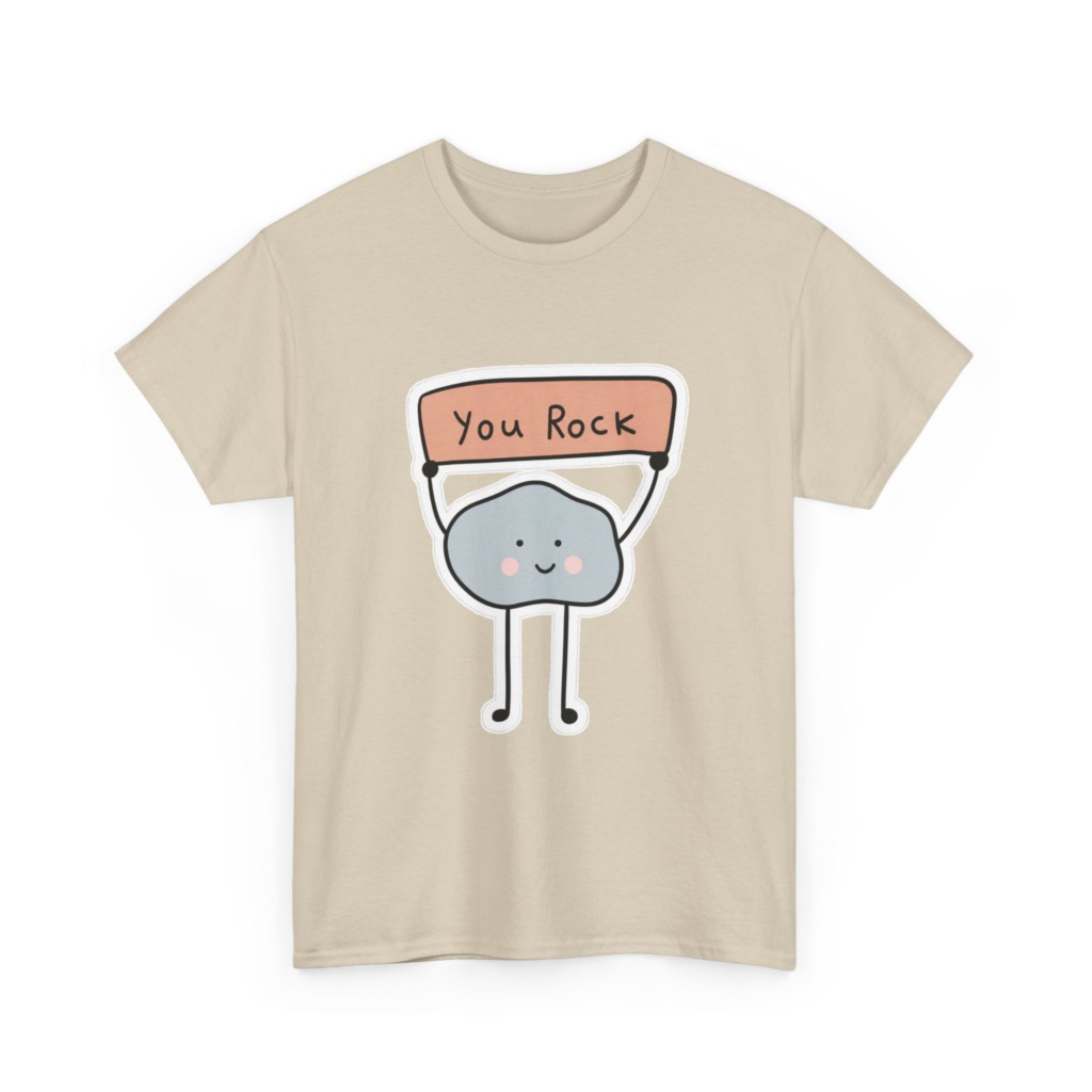 T-Shirt with Cute "You Rock" Cartoon Rock Design