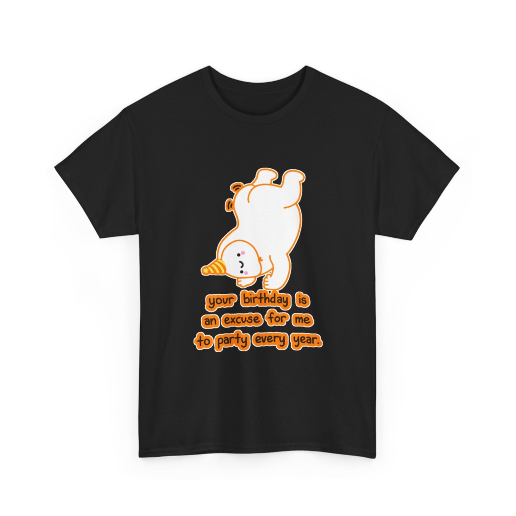 T-Shirt: Playful Handstand Bear Birthday Quote