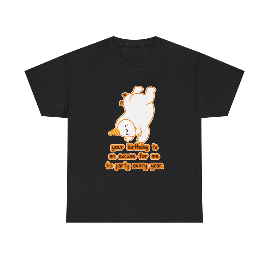 T-Shirt: Playful Handstand Bear Birthday Quote