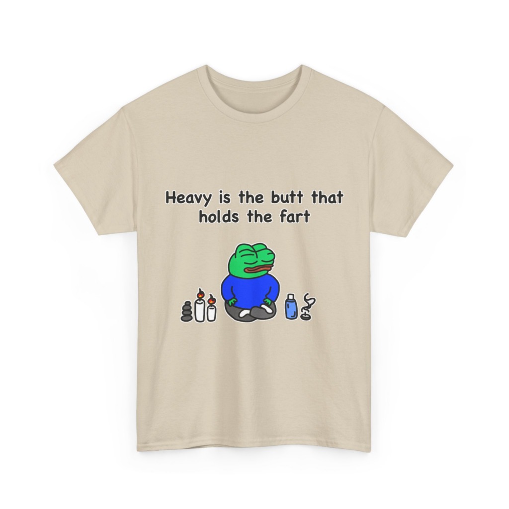 T-Shirt: Meditating Pepe Frog 'Heavy is the Butt'