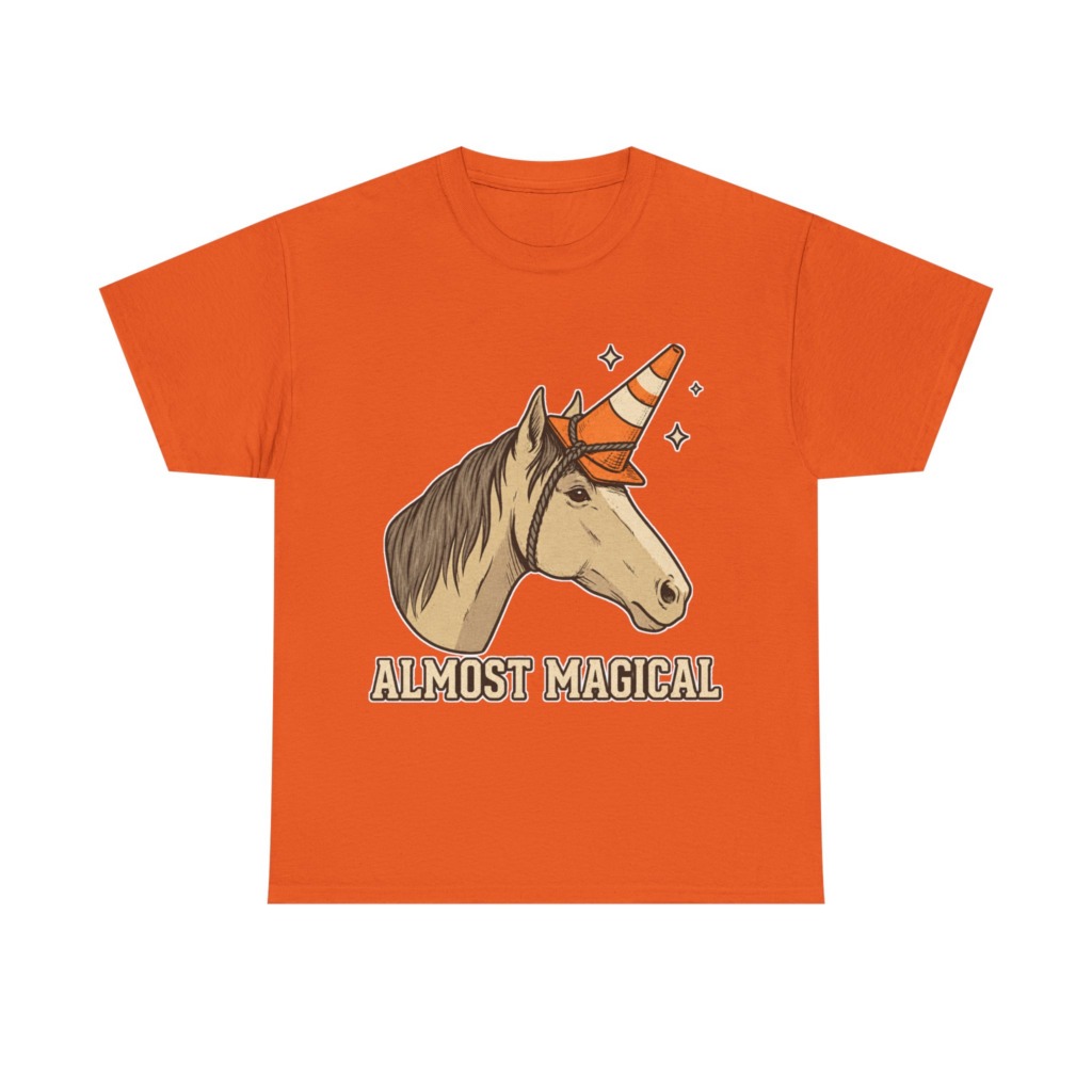 T-Shirt: Almost Magical Traffic Cone Unicorn