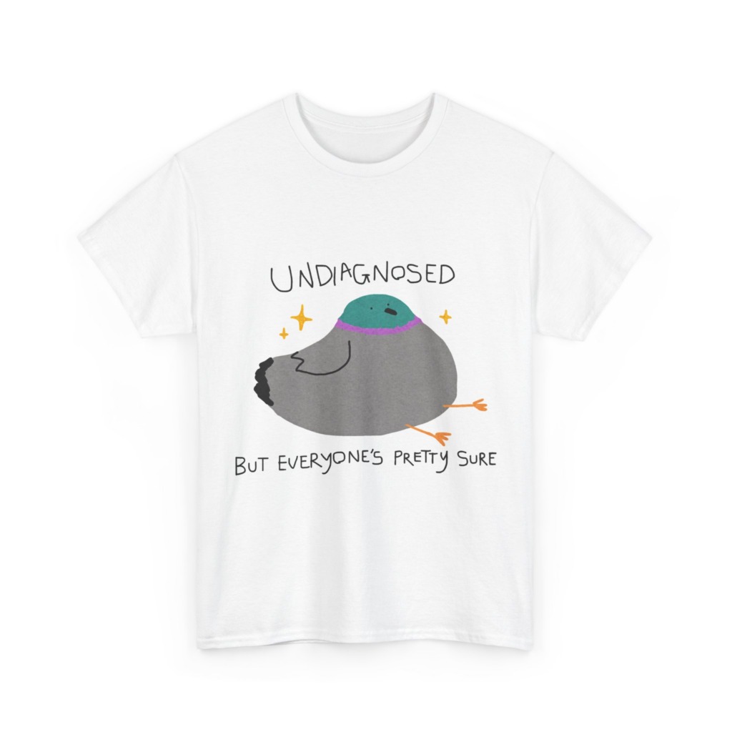 T-Shirt with Pigeon 'Undiagnosed' Graphic