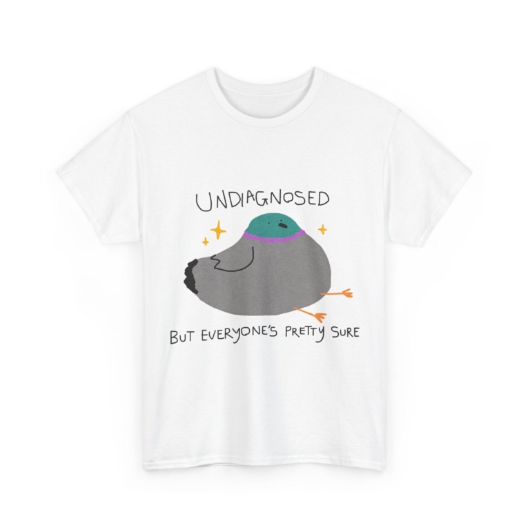 T-Shirt with Pigeon 'Undiagnosed' Graphic