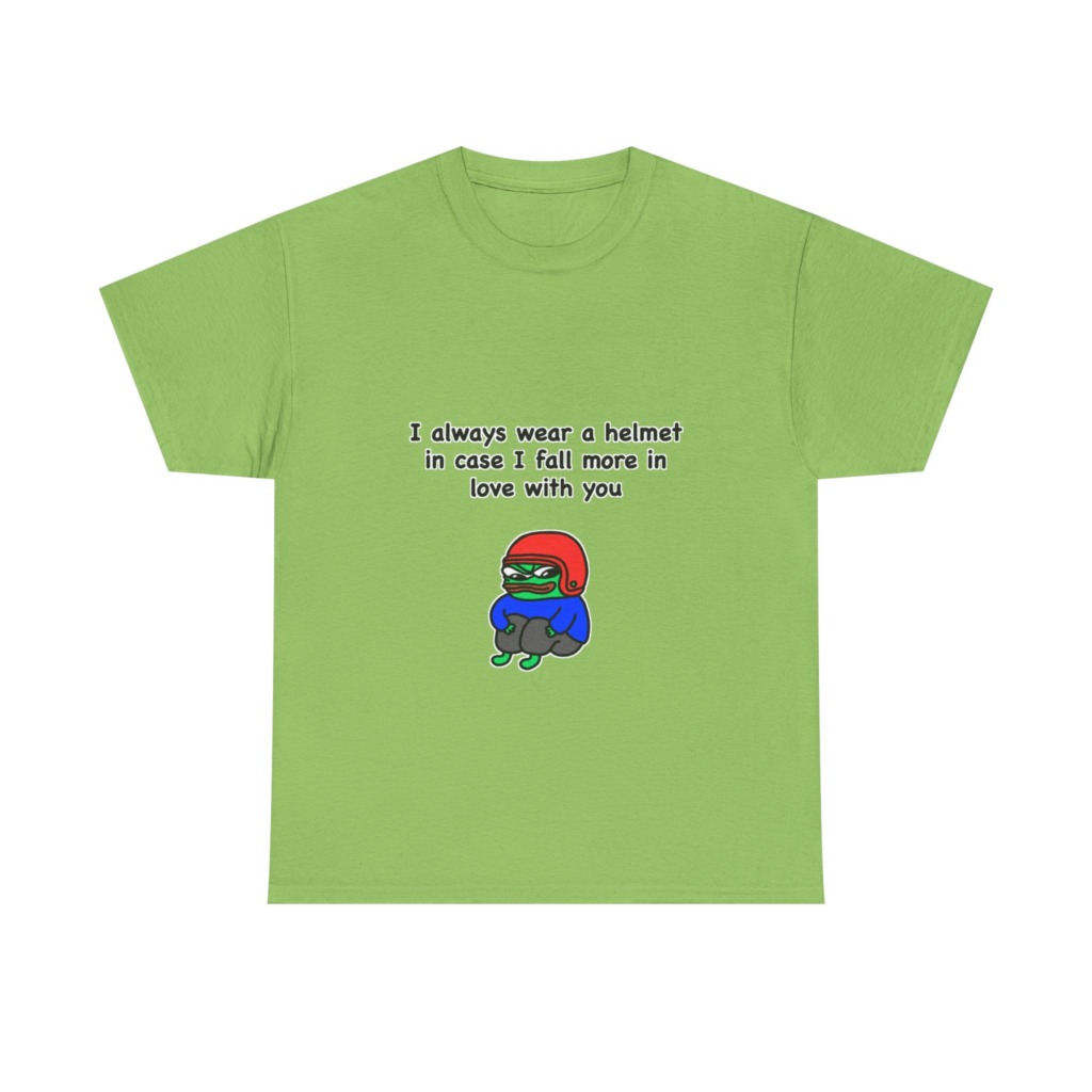 T-Shirt: Helmet-Wearing Pepe Frog Love Quote