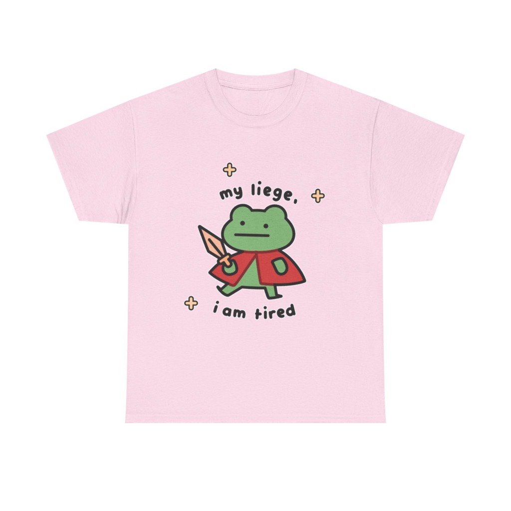 T-Shirt: Tired Frog Knight 'my liege, i am tired' Print