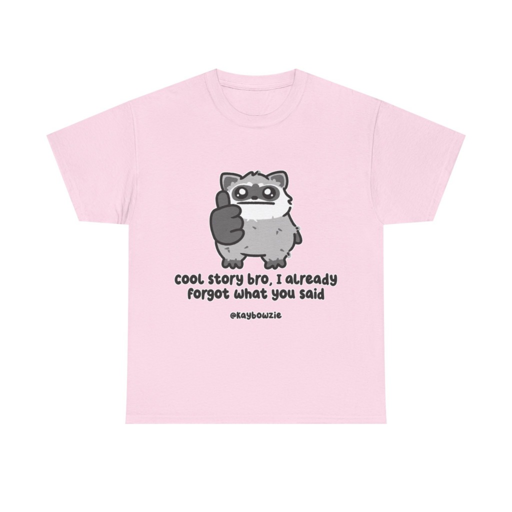Sarcastic Raccoon 'Cool Story Bro' Graphic Tee