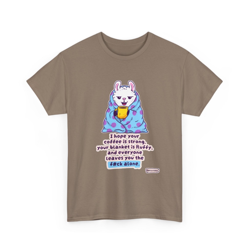 Sarcastic Llama Coffee & Blanket Graphic T-Shirt
