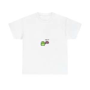White Frog Holding Brain 'USE IT!' Graphic Tee